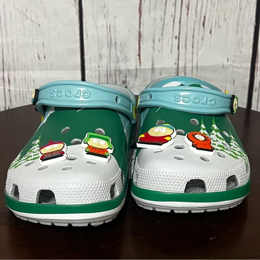 Crocs x South Park Classic Clog with 8 character jibbitz ins mens Size 10 NIB